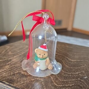 L'il Chimers Crystal Bell Tree Ornament Handpained Bisque Porcelain